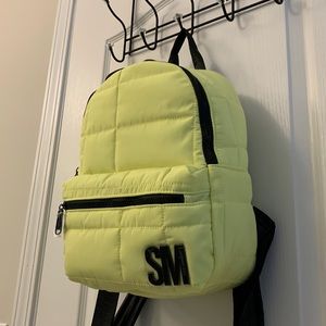 Steve Madden Bright Yellow Quilted / Puffy Nylon Backpack